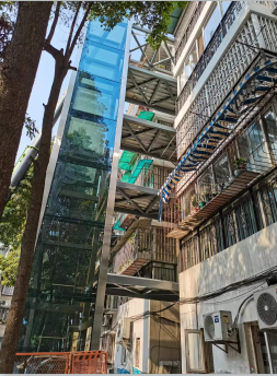 成都幕尼黑公司温江金博林居小区旧楼加装项目电梯整个过程